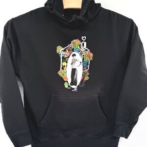 Harry Styles Hoodie Women Medium Black Harrys House Floral Graphic Pullover FLAW